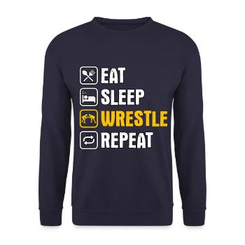 Manger Dormir Lutter Répéter - Sweat-shirt Unisexe - marine - Devant - Alina (178cm) & Michal (187cm)