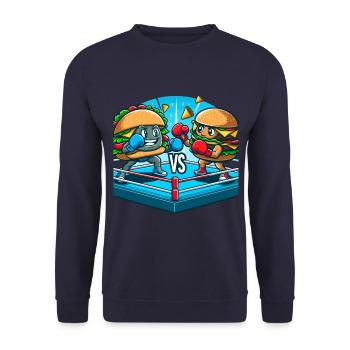 Boxen Hamburger - Unisex Pullover - Navy - Vorne - Alina (178cm) & Michal (187cm)