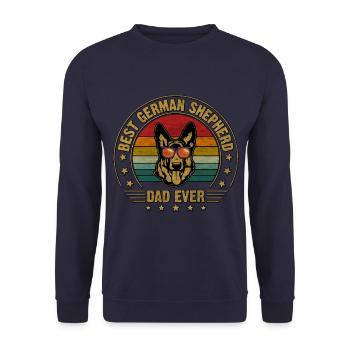 Bester Deutscher Schäferhund-Vater aller Zeiten - Unisex Pullover - Navy - Vorne - Alina (178cm) & Michal (187cm)