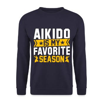 Aikido ist meine Lieblingsjahreszeit - Unisex Pullover - Navy - Vorne - Alina (178cm) & Michal (187cm)