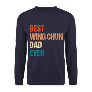 Bester Wing Chun Papa aller Zeiten - Unisex Pullover - Navy - Vorne - Alina (178cm) & Michal (187cm)