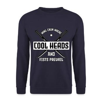Wing Chun, wo kühle Köpfe und Fäuste herrschen - Unisex Pullover - Navy - Vorne - Alina (178cm) & Michal (187cm)