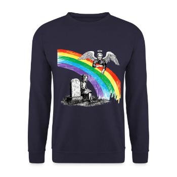 Daughter Dad Mourning Angel - Unisex Sweatshirt - navy - Front - Alina (178cm) & Michal (187cm)