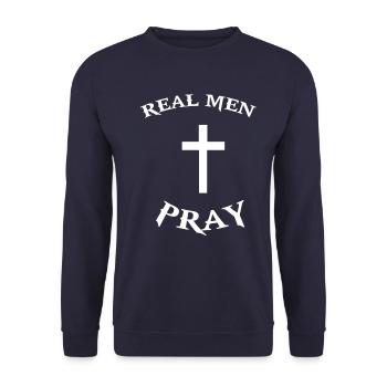 Jésus-Christ Croix Religion Dieu Christianisme - Sweat-shirt Unisexe - marine - Devant - Alina (178cm) & Michal (187cm)