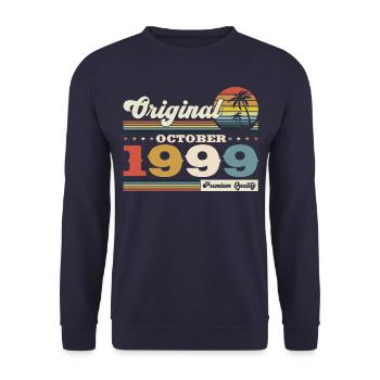 24th Birthday October Vintage 1999 Vintage - Unisex Sweatshirt - navy - Front - Alina (178cm) & Michal (187cm)