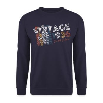 88th Birthday Vintage September 1936 Vintage 36 - Unisex Sweatshirt - navy - Front - Alina (178cm) & Michal (187cm)