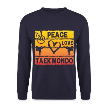 Paix Amour Taekwondo - Sweat-shirt Unisexe - marine - Devant - Alina (178cm) & Michal (187cm)