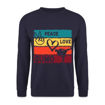 Sumo Paix Amour - Sweat-shirt Unisexe - marine - Devant - Alina (178cm) & Michal (187cm)