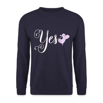 Ja, ich will - Unisex Pullover - Navy - Vorne - Alina (178cm) & Michal (187cm)