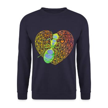 ant - Unisex Sweatshirt - navy - Front - Alina (178cm) & Michal (187cm)