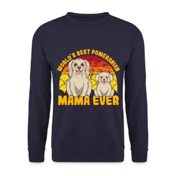 La meilleure maman poméranique du monde de tous les temps - Sweat-shirt Unisexe - marine - Devant - Alina (178cm) & Michal (187cm)