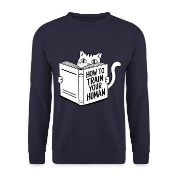 Lustige Katze - Unisex Pullover - Navy - Vorne - Alina (178cm) & Michal (187cm)