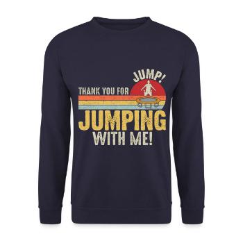 Jump Danke, dass du mit mir gesprungen bist - Unisex Pullover - Navy - Vorne - Alina (178cm) & Michal (187cm)
