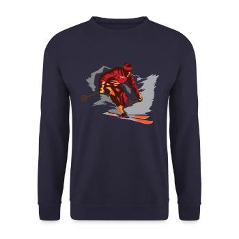 Skier - Unisex Sweatshirt - navy - Front - Alina (178cm) & Michal (187cm)