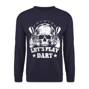Fléchette Crâne - Let’s Play Darts - Cadeau - Sweat-shirt Unisexe - marine - Devant - Alina (178cm) & Michal (187cm)