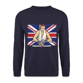 Boxe Royaume-Uni - Sweat-shirt Unisexe - marine - Devant - Alina (178cm) & Michal (187cm)