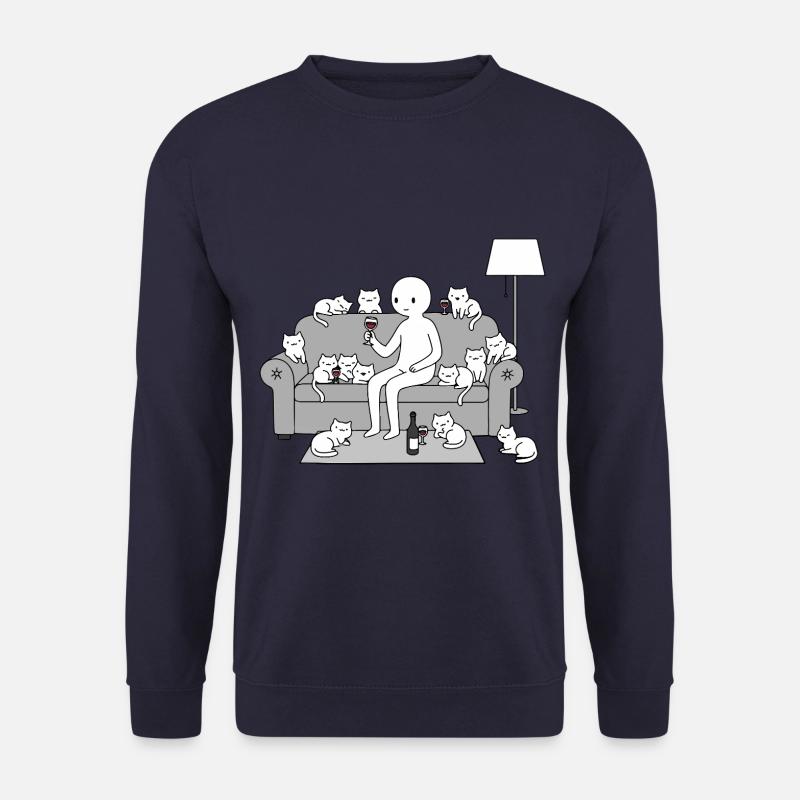 Katzen und Wein - Unisex Pullover - Navy