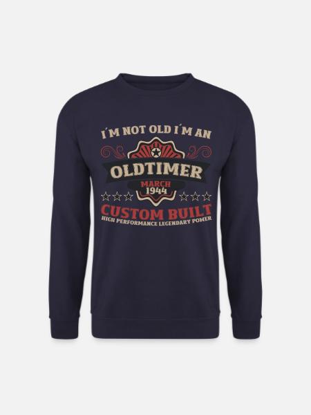 80. Geburtstag März Jahrgang 1944 Oldtimer - Unisex Pullover - Navy