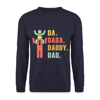 Papa Dada Papa - Unisex Pullover - Navy - Vorne - Alina (178cm) & Michal (187cm)