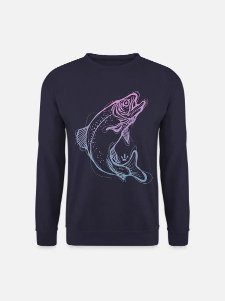 Salmon - Unisex Pullover - Navy