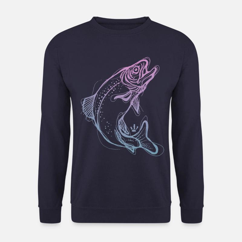 Salmon - Unisex Pullover - Navy