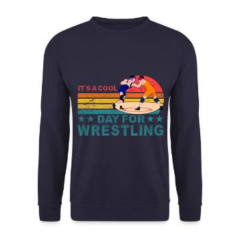 Es ist ein cooler Tag für das Wrestling - Unisex Pullover - Navy - Vorne - Alina (178cm) & Michal (187cm)