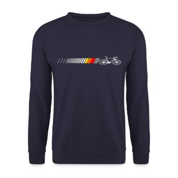 Bicycle Road Bike Retro Design - Unisex Sweatshirt - navy - Front - Alina (178cm) & Michal (187cm)
