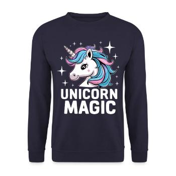 Licorne Licornes Conte de fées Magique - Sweat-shirt Unisexe - marine - Devant - Alina (178cm) & Michal (187cm)