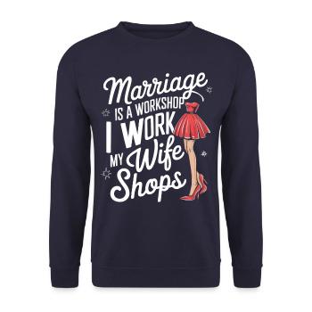 Ehemann Ehegatte Familie Hochzeit - Unisex Pullover - Navy - Vorne - Alina (178cm) & Michal (187cm)