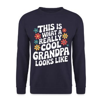 Papy Grand-père Famille Fête des pères - Sweat-shirt Unisexe - marine - Devant - Alina (178cm) & Michal (187cm)