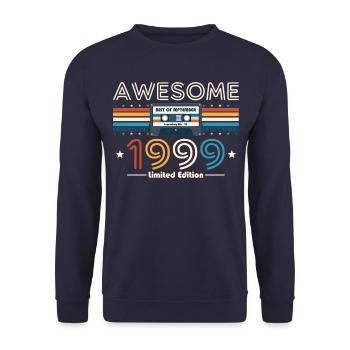 25ème Anniversaire Millésime Septembre 1999 Cassette 99 - Sweat-shirt Unisexe - marine - Devant - Alina (178cm) & Michal (187cm)