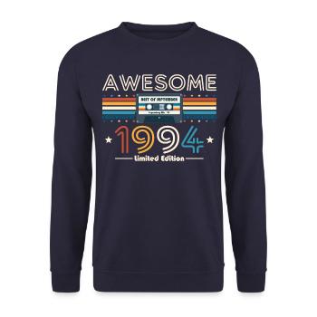 30ème Anniversaire Millésime Septembre 1994 Cassette 94 - Sweat-shirt Unisexe - marine - Devant - Alina (178cm) & Michal (187cm)