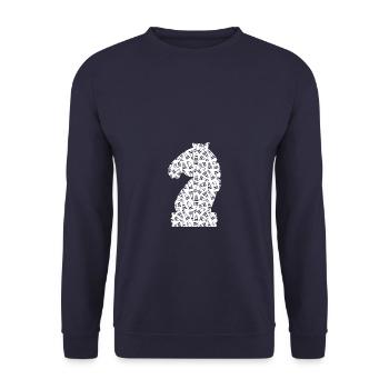 Pièce d’échecs Cheval Joueur d’échecs - Sweat-shirt Unisexe - marine - Devant - Alina (178cm) & Michal (187cm)