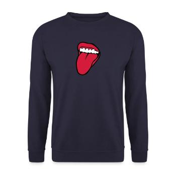 bouche tire langue 2601 - Sweat-shirt Unisexe - marine - Devant - Alina (178cm) & Michal (187cm)