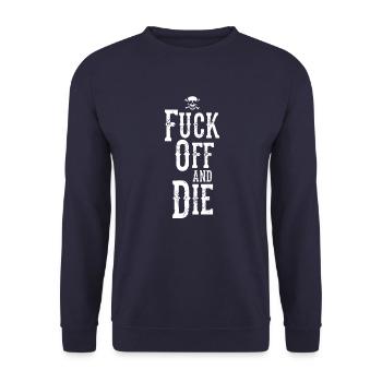 Fuck Off and Die - Unisex Pullover - Navy - Vorne - Alina (178cm) & Michal (187cm)