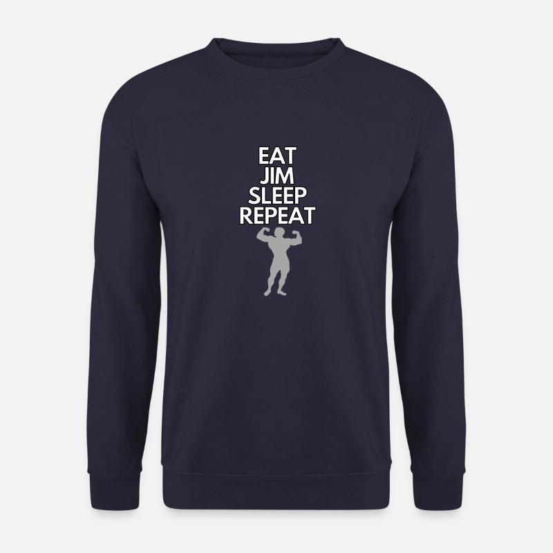 eat jim sleep repeat - Unisex Pullover - Navy