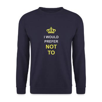 I prefer not to - Unisex Sweatshirt - navy - Front - Alina (178cm) & Michal (187cm)