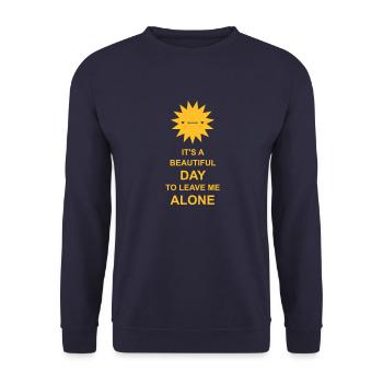 leave me alone day - Unisex Sweatshirt - navy - Front - Alina (178cm) & Michal (187cm)