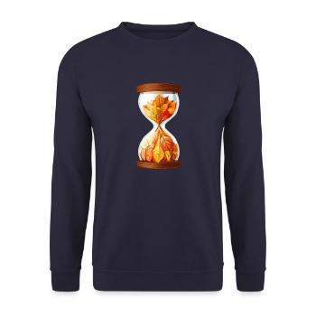 Sanduhr des Herbstes - Unisex Pullover - Navy - Vorne - Alina (178cm) & Michal (187cm)