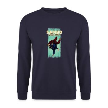 Sambo Self Defense Wrestling Martial Arts - Unisex Sweatshirt - navy - Front - Alina (178cm) & Michal (187cm)