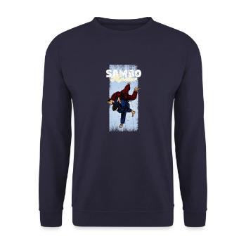 Sambo Self Defense Wrestling Martial Arts - Unisex Sweatshirt - navy - Front - Alina (178cm) & Michal (187cm)