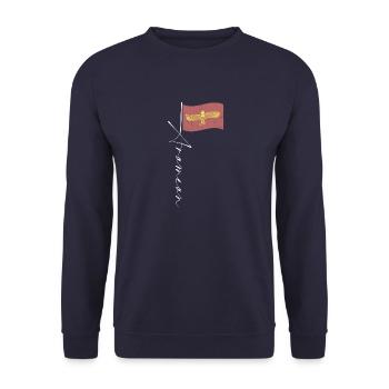 Syrien Aramäer Aram Damaskus Assyrien Antike - Unisex Pullover - Navy - Vorne - Alina (178cm) & Michal (187cm)