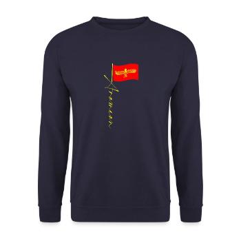 Syrien Aramäer Aram Damaskus Assyrien Antike - Unisex Pullover - Navy - Vorne - Alina (178cm) & Michal (187cm)
