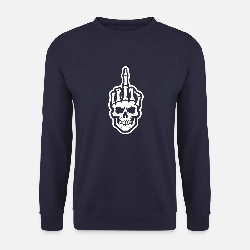 Skelett Mittelfinger - Unisex Pullover - Navy