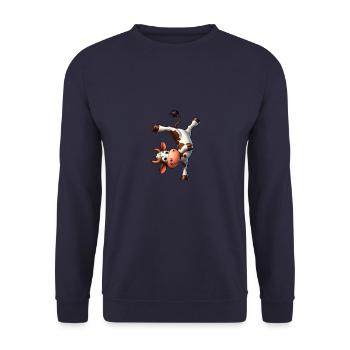 Süßer Pinguin Keks Bettelnd Niedlich - Unisex Pullover - Navy - Vorne - Alina (178cm) & Michal (187cm)