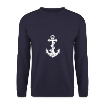 Anchor Symbol Silhouette Harbour - Unisex Sweatshirt - navy - Front - Alina (178cm) & Michal (187cm)