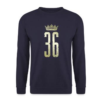 36 number crown - Unisex Sweatshirt - navy - Front - Alina (178cm) & Michal (187cm)