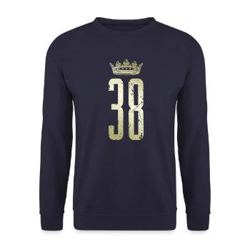 38 number crown - Unisex Sweatshirt - navy - Front - Alina (178cm) & Michal (187cm)