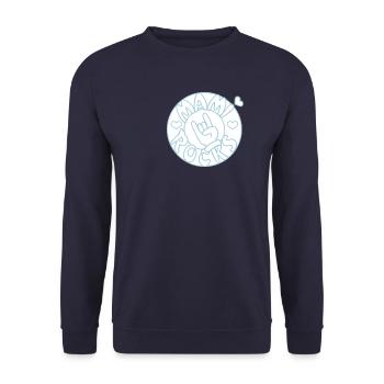 mami rocks (circle, 3c) - Unisex Sweatshirt - navy - Front - Alina (178cm) & Michal (187cm)