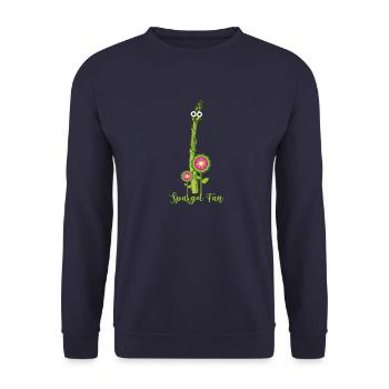 spargelfan,spargel,grüner spargel - Unisex Pullover - Navy - Vorne - Alina (178cm) & Michal (187cm)